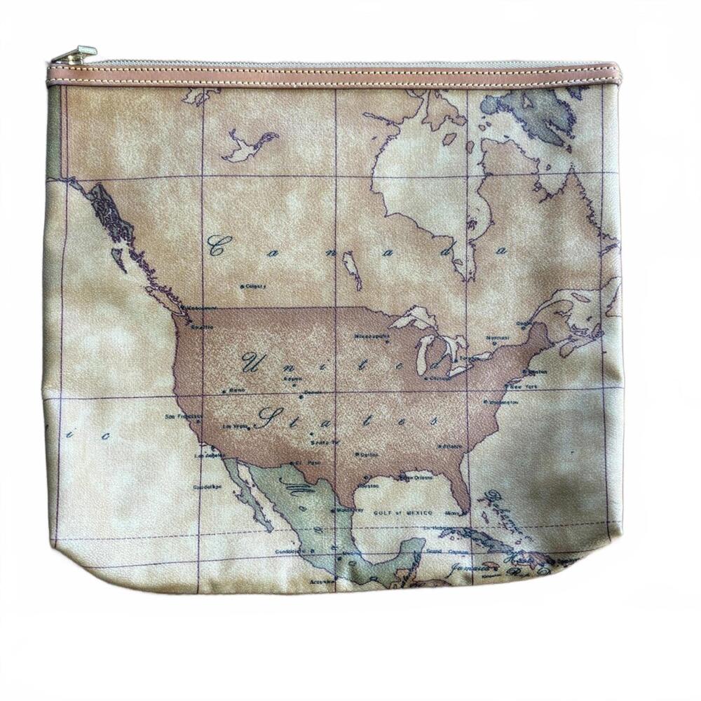 Alviero Martini 1ª Classe Vintage Map Pouch | Made in Italy